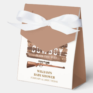 Rustic Wooden Wild West Cowboy Gun Baby Shower Favor Boxes
