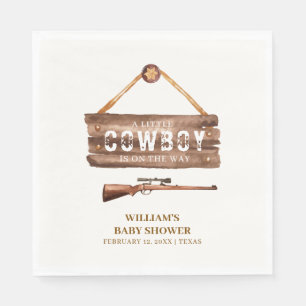 Rustic Wooden Wild West Cowboy Gun Baby Shower Napkins