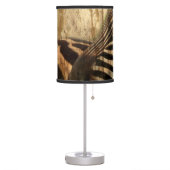 rustic woodgrain Africa safari animal  zebra Table Lamp (Left)
