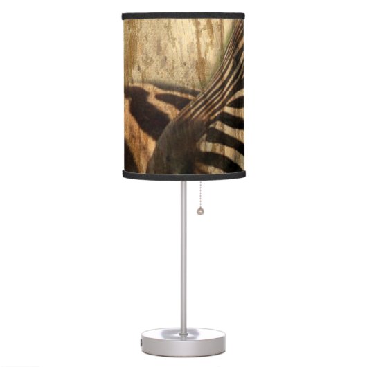rustic woodgrain Africa safari animal  zebra Table Lamp (Left)
