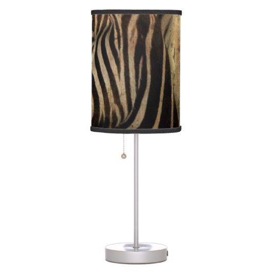 rustic woodgrain Africa safari animal  zebra Table Lamp (Right)