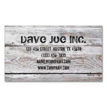 Rustic Woodgrain Carpentry Handyman Construction Magnetic Business Card by businesscardsdepot at Zazzle
