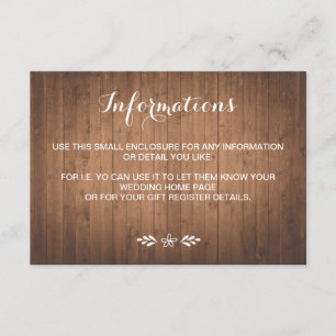 Rustic woodgrain forest wedding small enclosure