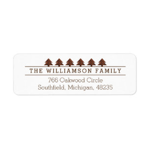 Rustic Woodgrain Outdoor Pine Tree Forest Family Label