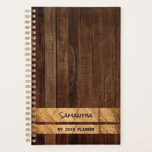 Rustic Woodgrain Pattern  Personalized Planner