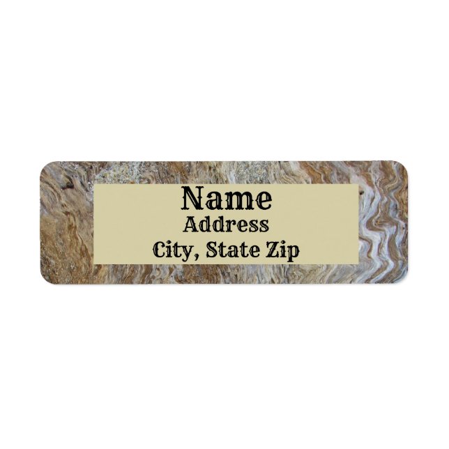 Rustic Woodgrain Pattern Photo Brown Driftwood Label (Front)