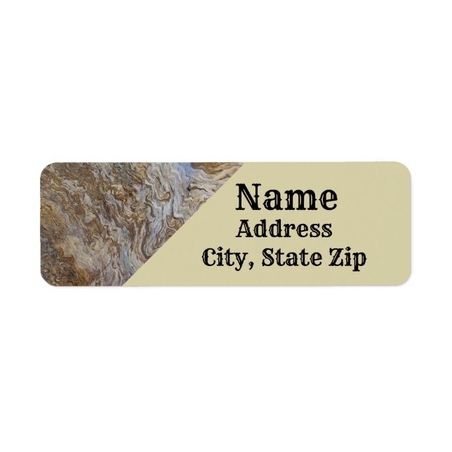Rustic Woodgrain Pattern Photo Brown Driftwood Label (Front)
