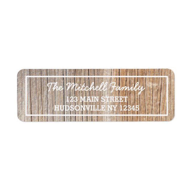 Rustic Woodgrain Personalized Address Label (Front)