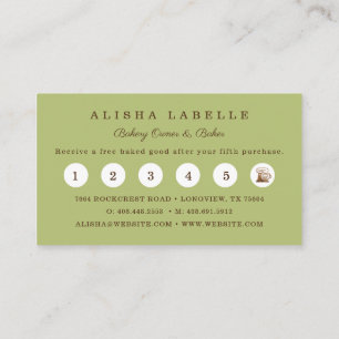 Rustic Woodgrain Style Bakery Stand Mixer Logo Bus Loyalty Card