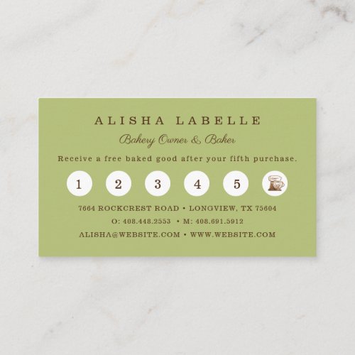Rustic Woodgrain Style Bakery Stand Mixer Logo Bus Loyalty Card