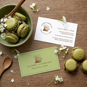 Rustic Woodgrain Style Bakery Stand Mixer Logo Business Card