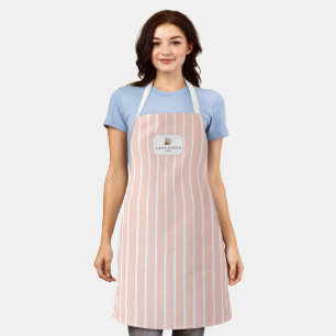 Rustic Woodgrain Style Bakery Stand Mixer Stripe Apron