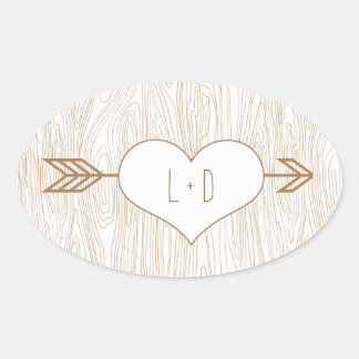 Rustic Woodgrain Wedding Sticker