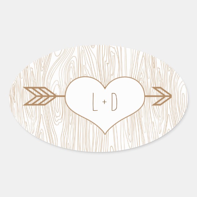 Rustic Woodgrain Wedding Sticker (Front)