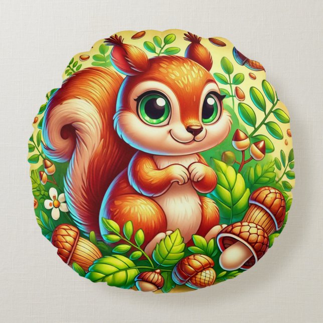 🛋️ Rustic Woodland Accent For Nature Fans 🌿 Round Pillow (Front)