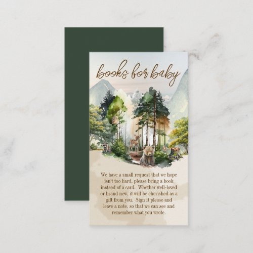 Rustic Woodland Adventure Awaits Books for Baby Enclosure Card