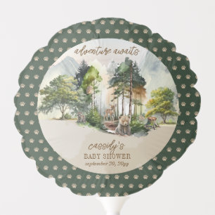 Rustic Woodland Adventure Awaits Boy Baby Shower Balloon