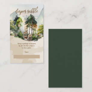 Rustic Woodland Adventure Awaits Diaper Raffle Enclosure Card