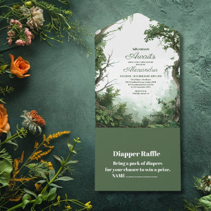 Rustic Woodland Adventure Baby Shower All In One Invitation