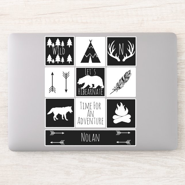 Rustic Woodland Adventure Sticker (Computer)