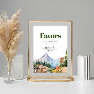 Rustic Woodland Animal Baby shower Favors Sign