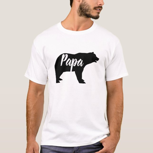rustic woodland animal papa bear T-Shirt (Front)