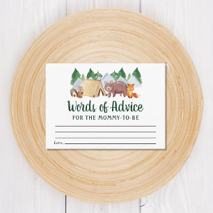 Rustic Woodland Animals Advice Baby Shower Enclosure Card