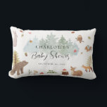 Rustic Woodland Animals Autumn Baby Shower Lumbar Pillow<br><div class="desc">Simply create a cute woodland animals baby shower Pillow with this template featuring an owl, fox, bear, squirrel, deer, mushrooms and more for your cottage core theme shower for the mom-to-be. TIP: Check out the other items in this collection with the same design for a complete and easy shopping experience...</div>