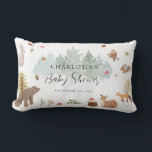 Rustic Woodland Animals Autumn Baby Shower Lumbar Pillow<br><div class="desc">Simply create a cute woodland animals baby shower Pillow with this template featuring an owl, fox, bear, squirrel, deer, mushrooms and more for your cottage core theme shower for the mom-to-be. TIP: Check out the other items in this collection with the same design for a complete and easy shopping experience...</div>