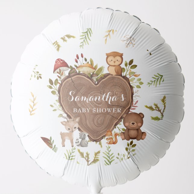  rustic Woodland Animals Baby Shower  Balloon (Front)
