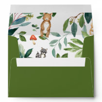 Rustic Woodland Animals Baby Shower Birthday Envelope