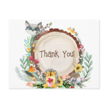 Rustic Woodland Animals Baby Shower Greenery Thank
