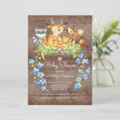 Rustic Woodland Animals Baby Shower Invitation (Standing Front)
