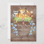 Rustic Woodland Animals Baby Shower Invitation (Front)