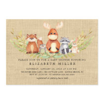 Rustic Woodland Animals Baby Shower Invitation