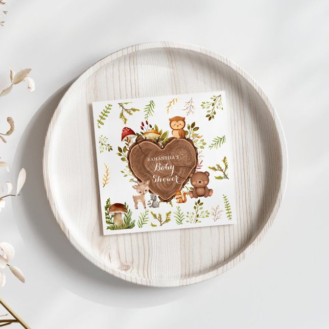 rustic Woodland Animals Baby Shower Napkins (Creator Uploaded)