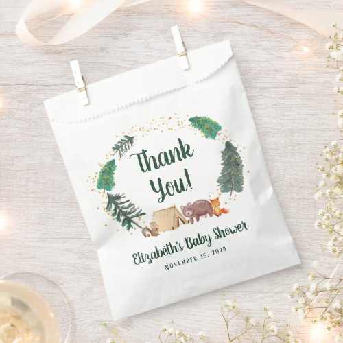 Rustic Woodland Animals Baby Shower Thank You Favor Bag