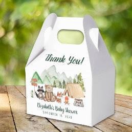 Rustic Woodland Animals Baby Shower Thank You Favor Boxes