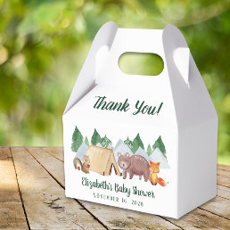Rustic Woodland Animals Baby Shower Thank You Favor Boxes