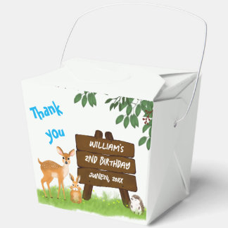 Rustic Woodland Animals Birthday Favor Boxes
