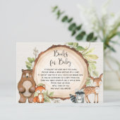 Rustic Woodland animals book request baby shower E Enclosure Card (Standing Front)