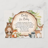 Rustic Woodland animals book request baby shower E Enclosure Card (Front)