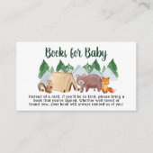 Rustic Woodland Animals Books For Baby Shower Enclosure Card (Front)