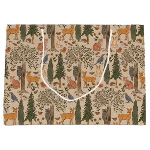 Rustic Woodland Animals Boy Baby Shower Large Gift Bag