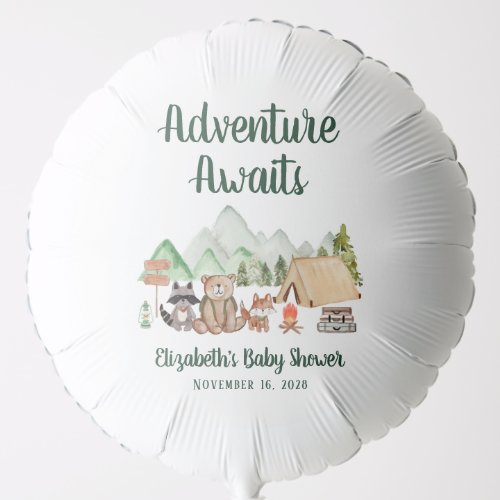 Rustic Woodland Animals Camping Baby Shower  Balloon
