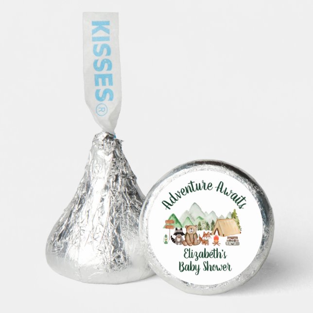 Rustic Woodland Animals Camping Baby Shower  Hershey®'s Kisses® (Front)