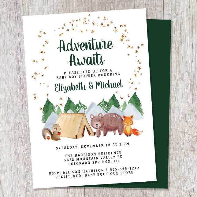 Rustic Woodland Animals Couples Baby Shower Invitation (Creator Uploaded)