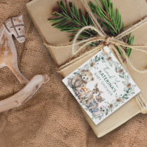 Rustic Woodland Animals Cute Baby Shower Thank You Favor Tags