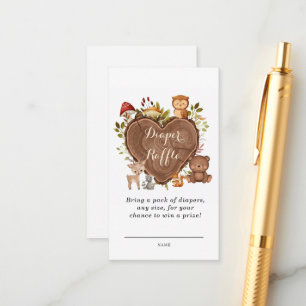  rustic  Woodland Animals diaper raffle card