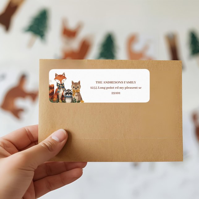 Rustic Woodland Animals Label (Creator Uploaded)